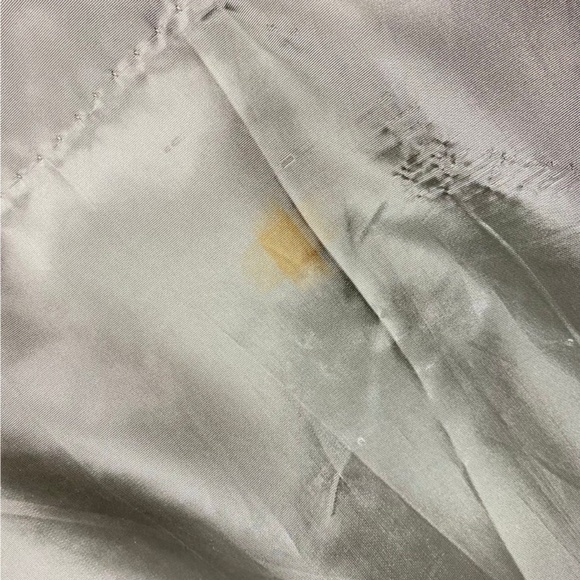 1970's Vintage Gray Wool Fur Collared Double Breasted Duster Coat - Picture 10 of 10